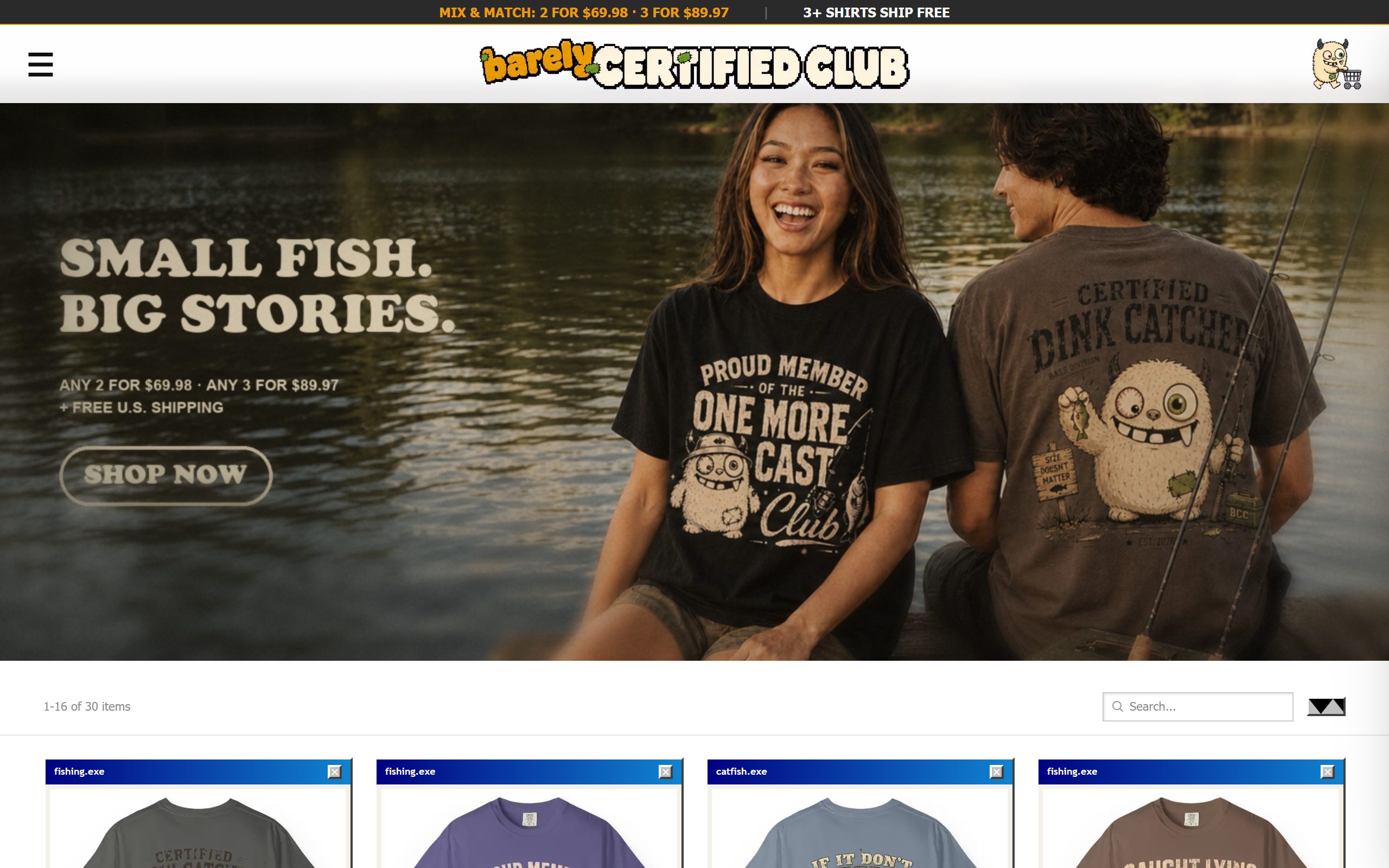 Barely Certified Club homepage