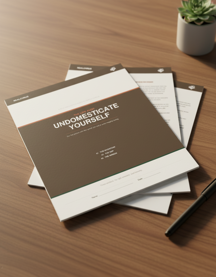 Life Audit PDF printed pages on wooden desk